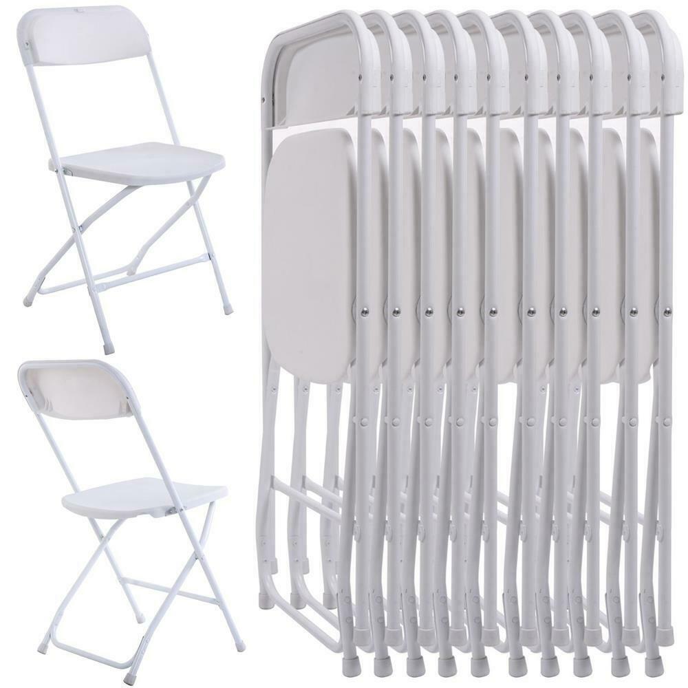10 Pcs Plastic Folding Chairs Stackable