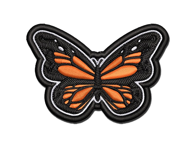 Pretty Monarch Butterfly Multi-Color Embroidered Iron-On or Hook &#x26; Loop Patch Applique