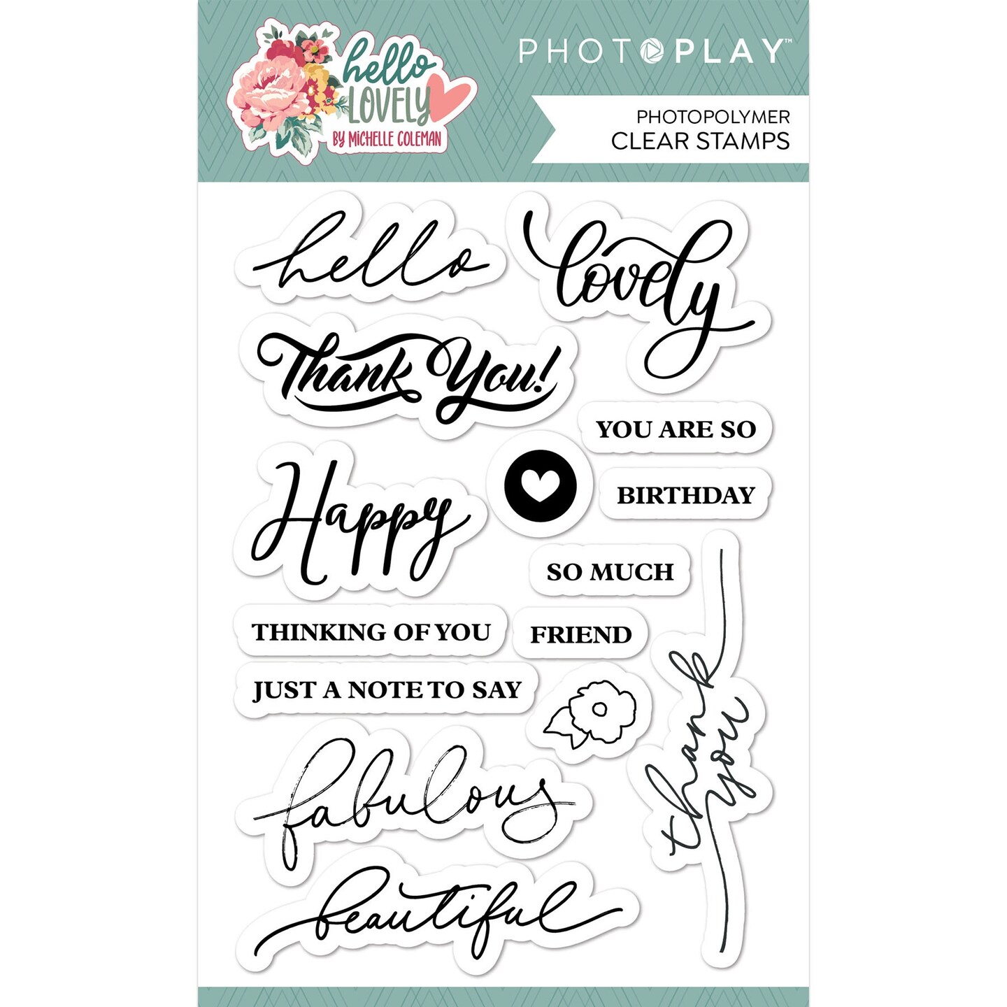 PhotoPlay Photopolymer Clear Stamps-Hello Lovely