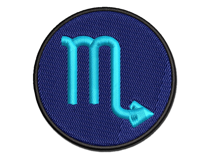 Scorpio Horoscope Astrological Zodiac Sign Multi-Color Embroidered Iron-On or Hook &#x26; Loop Patch Applique