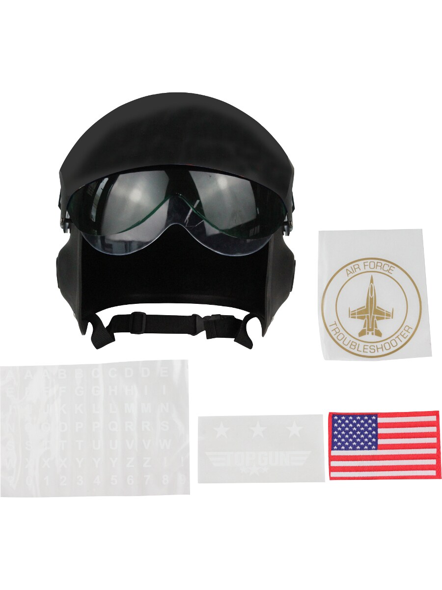 Adult's Adjustable Deluxe Black Jet Fighter Pilot Helmet Costume Accessory