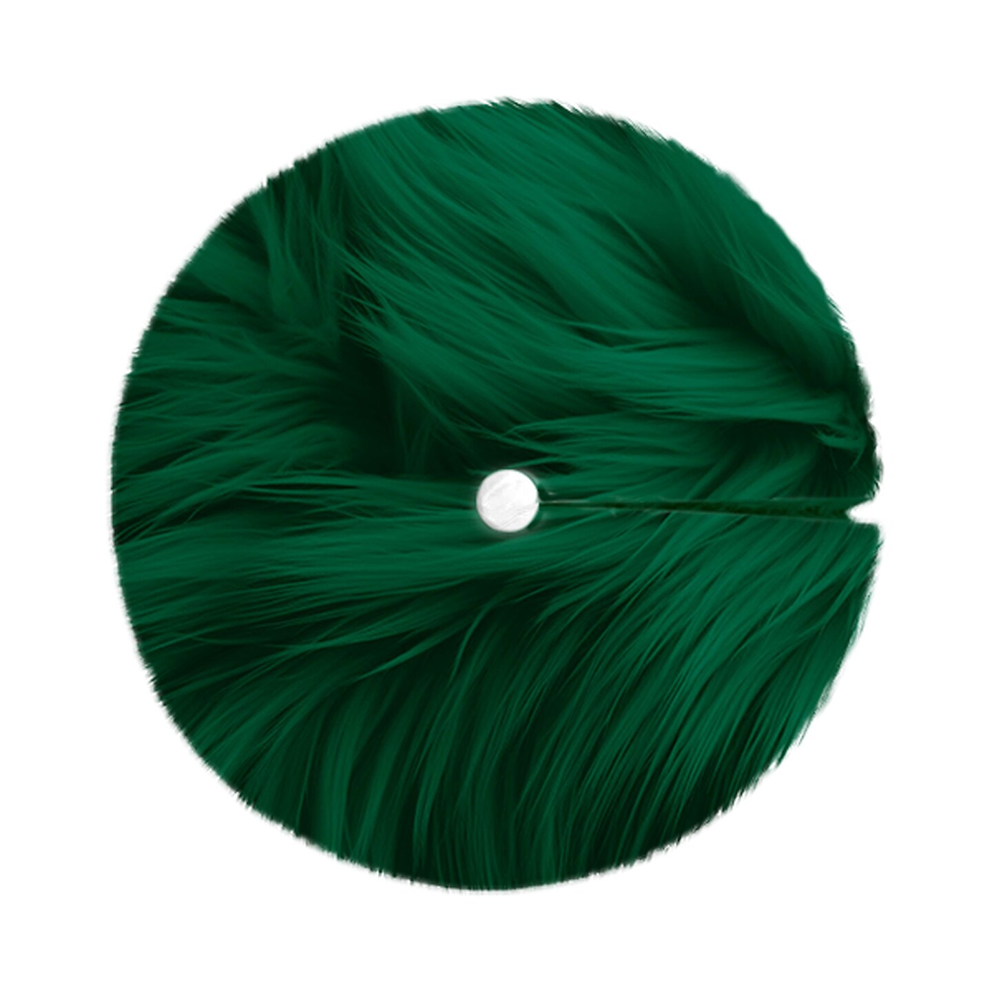 FabricLA Kelly Green Faux Fur Tree Skirt Cut - 36-Inches with Rounded Edges (No Backing) for Christmas