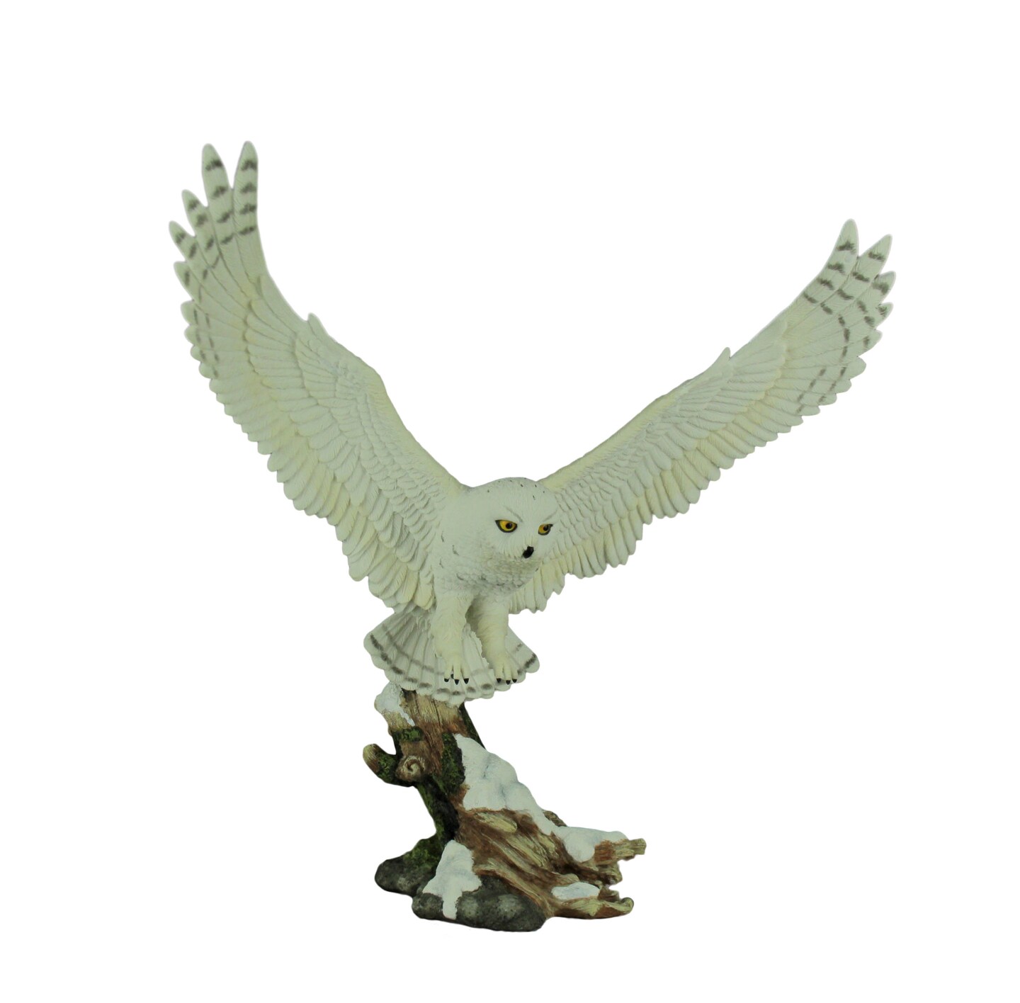 Arctic Ascent White Flying Snowy Owl Statue
