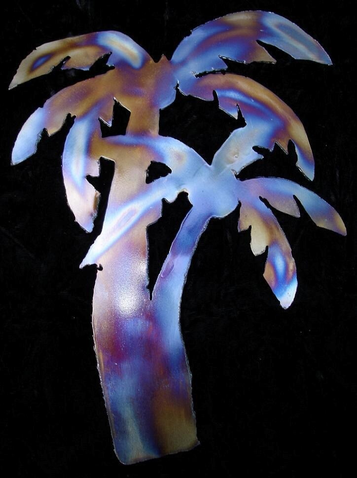 PALM TREE Tropical Beach House Ocean Metal Wall Accent Art Decor