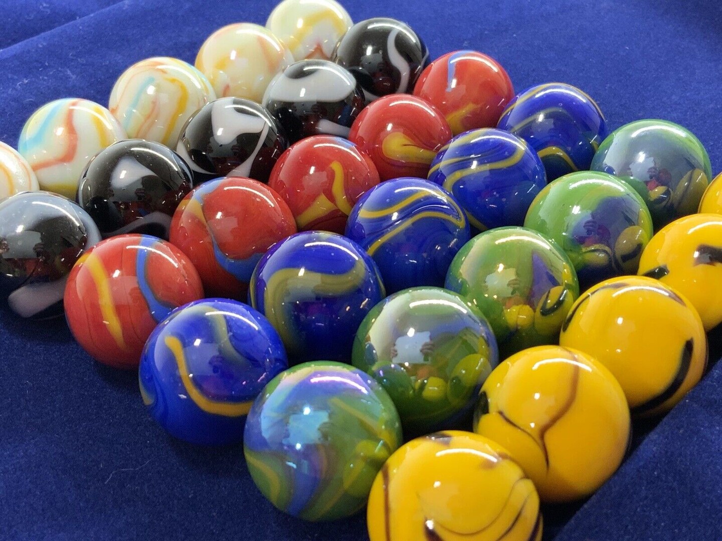 22mm (7/8&#x22;) Large 30 DELUXE w/Drawstring Storage Bag Replacement Marbles Aggravation Wahoo Dirty Marbles Chinese Checker Board game GLASS