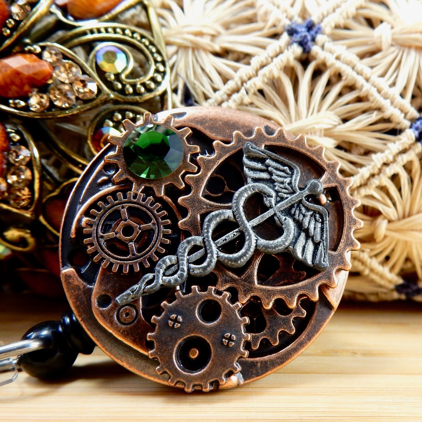 Retractable Nurse Badge Holder, Custom Caduceus Badge Reel