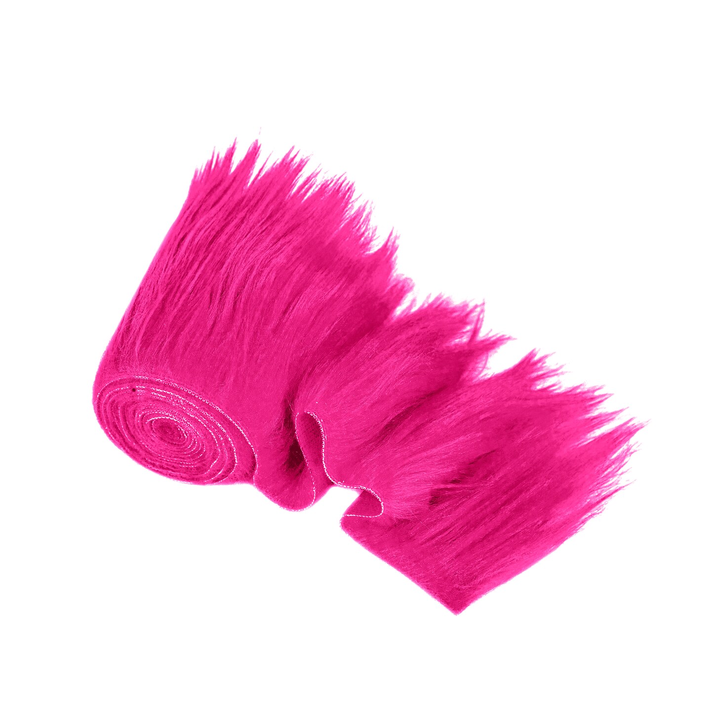 Faux Fur Fabric by FabricLA - 8 Inch x 60 Inch Precut Fuchsia Fur Trim Rolls | Ideal for Crafts &#x26; Decor