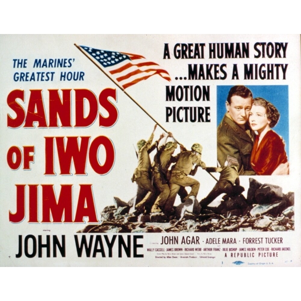 Posterazzi Sands Of Iwo Jima John Wayne Adele Nara 1949 Movie Poster Masterprint