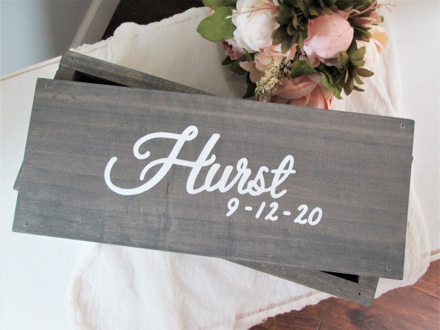 Personalized wine box buy for your alternative wedding unity ceremony, wooden anniversary gift