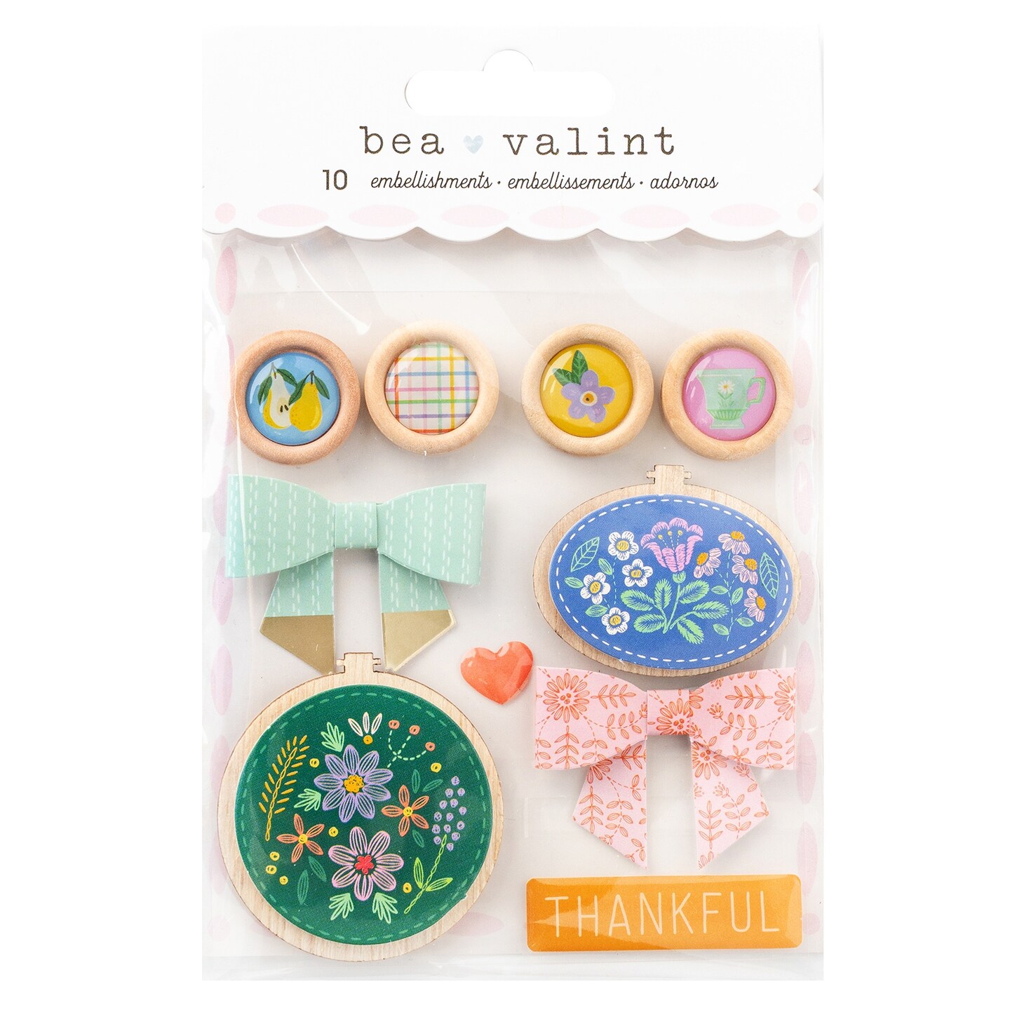 American Crafts Poppy And Pear Embellishment Kit-10/Pkg