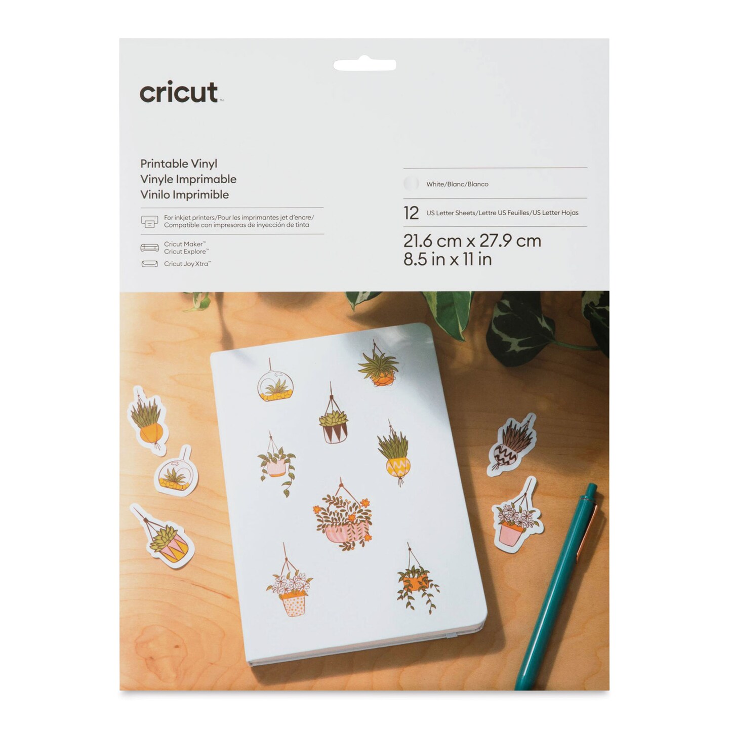 Cricut Printable Vinyl - Transparent, 8-1/2" x 11", Pkg of 12