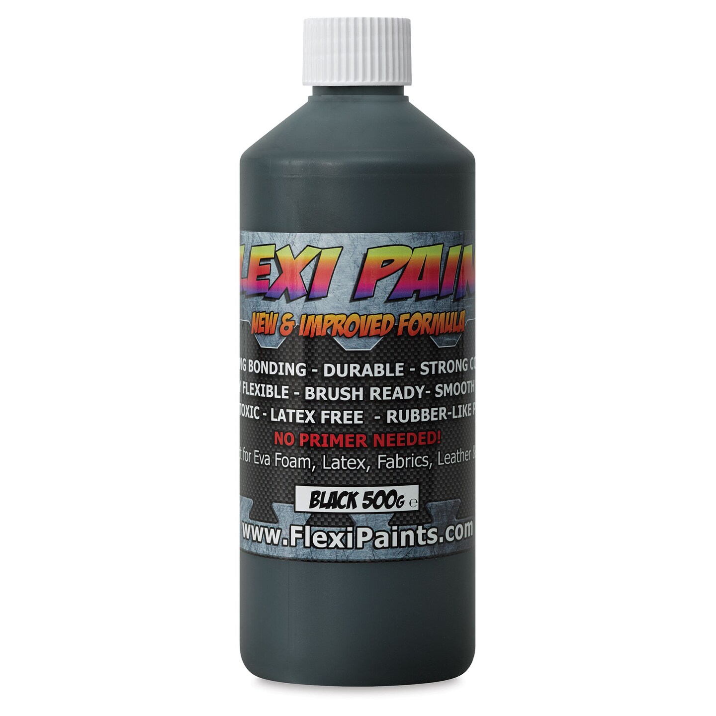 Flexi Paint Waterbased Flexible Cosplay Paint - Black, 500 g (17.6 oz)