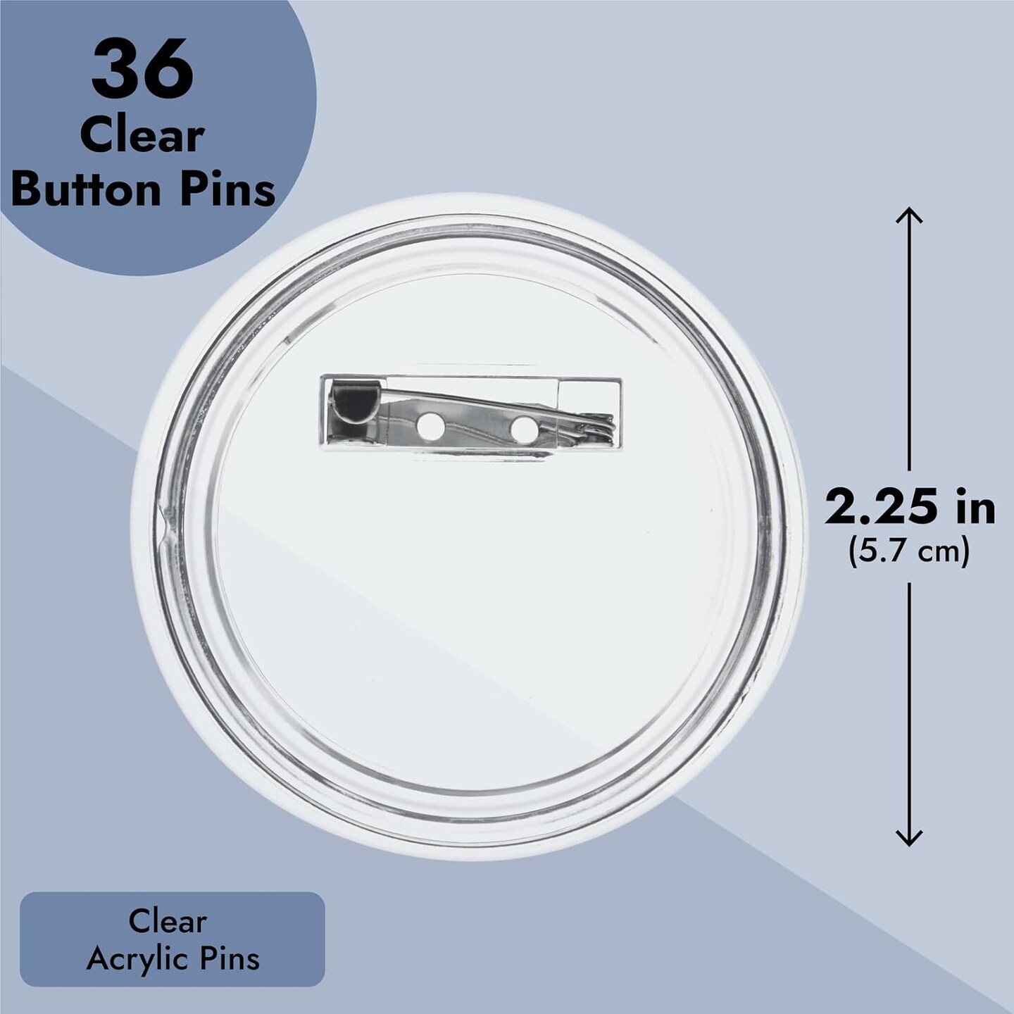 36 Pack Make Your Own Blank Button Pins for DIY Crafts (2.25 in)