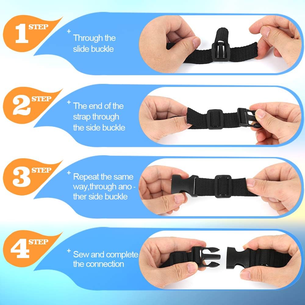 1 Inch Plastic Buckles, 80 Side Release Strap Buckles and Slides Parachute Buckles for DIY Backpack Luggage Strap
