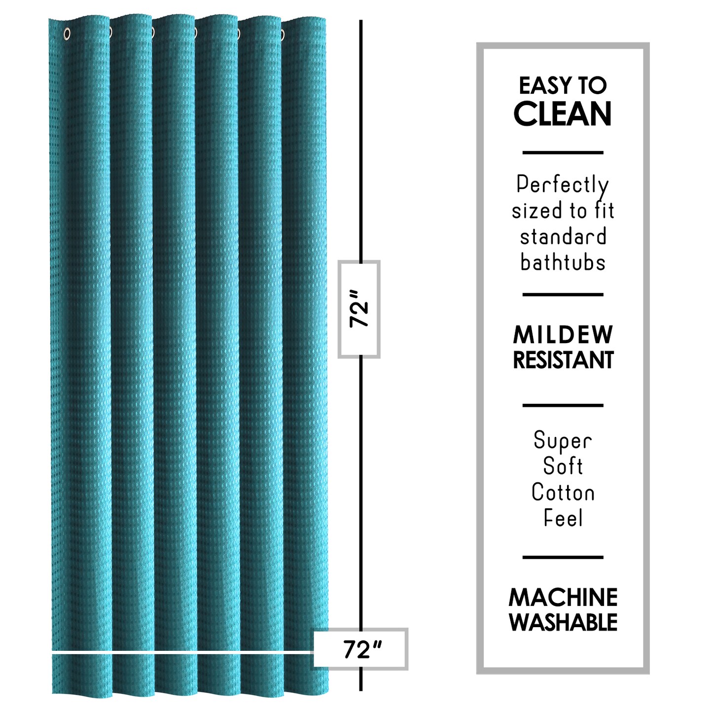 Clara Clark Waterproof Heavy Duty Waffle Shower Curtains