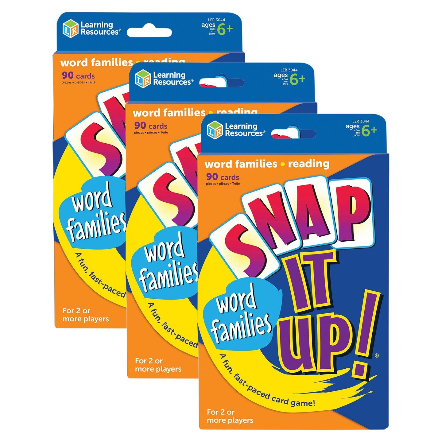 Snap it Up!&#xAE; Card Games, Phonics &#x26; Reading: Word Families, Pack of 3