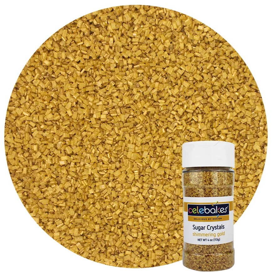 Celebakes Shimmering Gold Sugar Crystals, 4 oz.