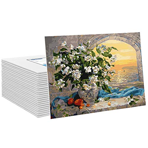 24 Pack Painting Art Panel Boards - 5x7 Inch, 24 Pack Primed Mini Canvases,100% Cotton,Acid Free,Professional Quality Artist Canvas Board for Hobby Painters,Students & Kids