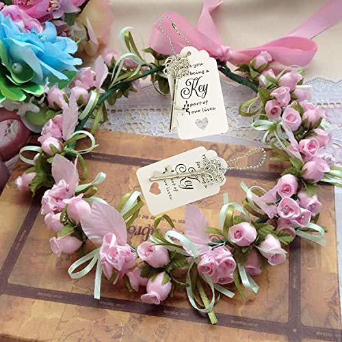 60 Pack Bottle Opener,Wedding Favors for Guest Vintage Skeleton Key Bottle Opener,Wedding Gifts Key Bottle Openers with Escort Tag Cards and Key Chains (Silver)