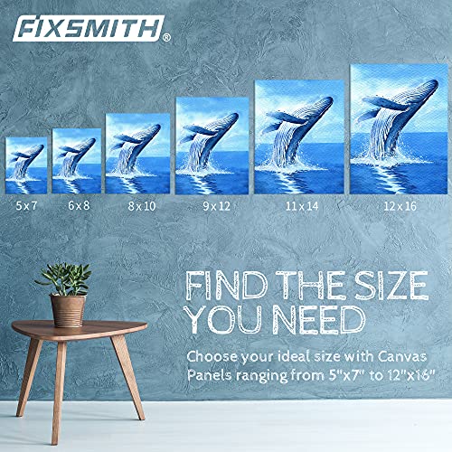 FIXSMITH Canvases for Painting, 8x10 Inch Canvas Boards, Super Value 12  Pack White Blank Canvas Panels, 100% Cotton Primed, Painting Art Supplies  for