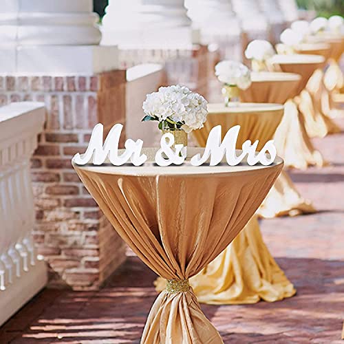 VIOPVERY Wedding Decorations Set,Large Mr and Mrs Sign &#x26; Just Married Banner,Mr &#x26; Mrs Signs for Wedding Table,Wooden Letters Sweetheart Table,Photo Props Wedding Decorations for Anniversary,White