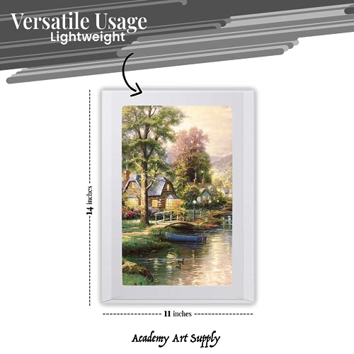 7 Pack Stretched Canvas (11x14) - Blank Canvas for Painting Bulk - Acid-Free White Canvas Panels - Ideal for Painters, Students, Kids