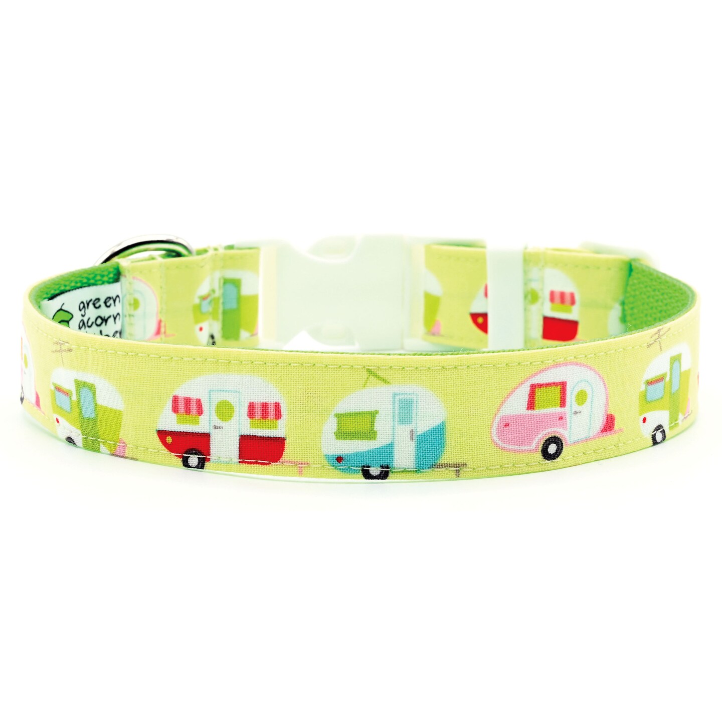 Camping Dog Collar Retro Campers on Pink Yellow or Blue Glamping Trailers 1 Fabric Camper Gift For Dog 9 27 MakerPlace by Michaels