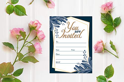 You Are Invited Formal Fill-in Party Invitations With Envelopes | 25 Invites & Envelopes | Wedding, Baby Shower, Rehearsal Dinner, Birthday Party (Formal Your Invited)