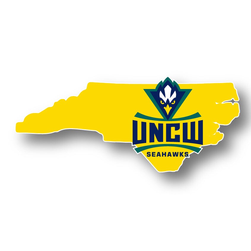R and R Imports North Carolina Wilmington Seahawks 4 Inch State Shape Vinyl Decal Sticker Michaels