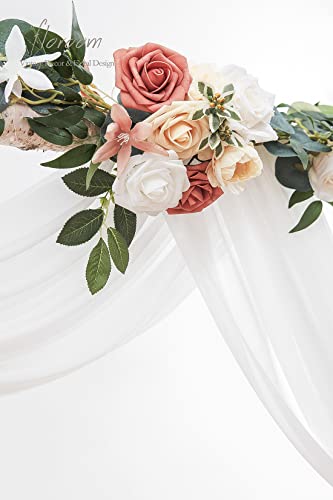 Wedding Arch Draping Fabric 2 Panels 20Ft White Chiffon Fabric Drapes Arbor Drapery Wedding Ceremony Reception Swag Decorations