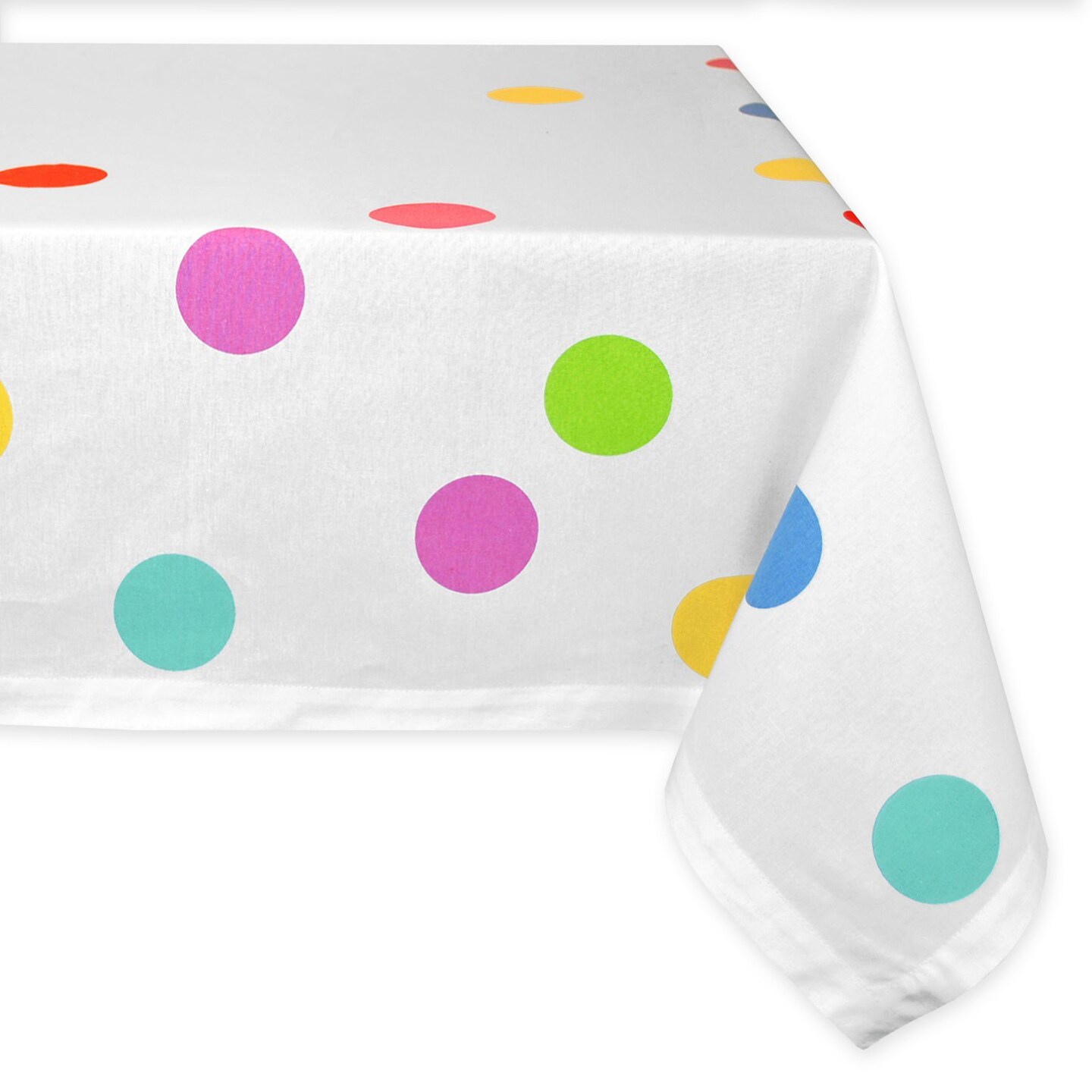 Contemporary Home Living 60&#x22; x 84&#x22; Multi-Color Polka-Dots Confetti Printed Table Cloth
