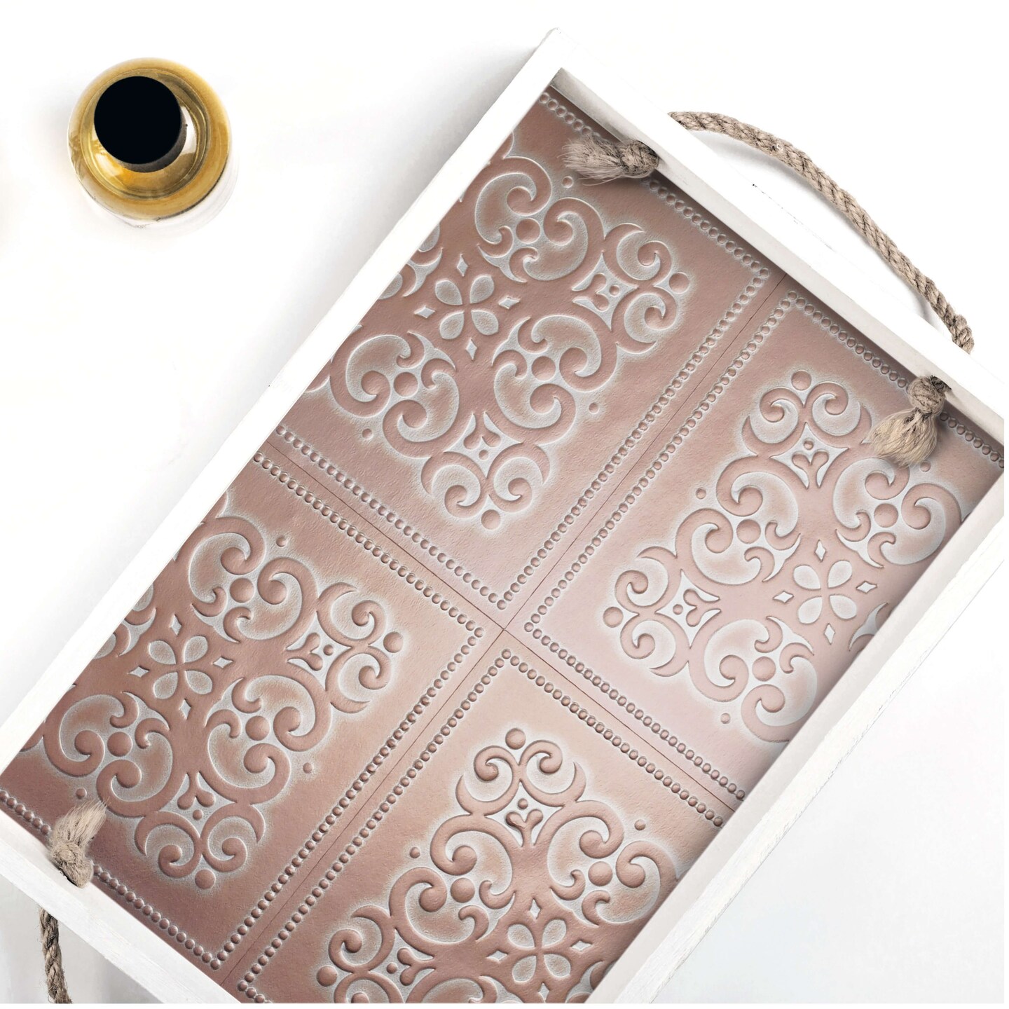 8 in x 8 in Patina Copper Foil Peel and Stick Paper Tile Backsplash (24-Pack)