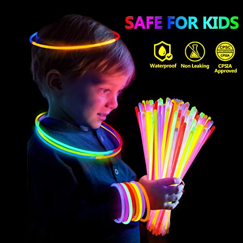 Glow Sticks Bulk Party Favors: 150 PCS 8 Colors Glow in The Dark Party  Supplies 8 Glow Necklaces and Bracelets with Connectors Light up Birthday  Halloween 4th of July Wedding Neon Party