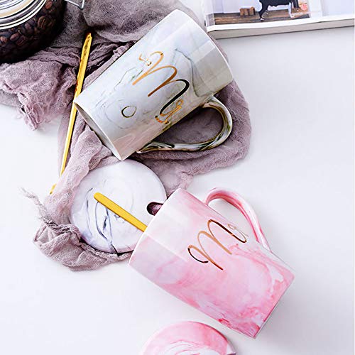 13.5 Oz Mr and Mrs Coffee Mugs, Wedding Gifts for Couple/Bride and Groom, Ceramic Marble Cups for Bridal Shower Engagement Wedding, Married Couples Anniversary