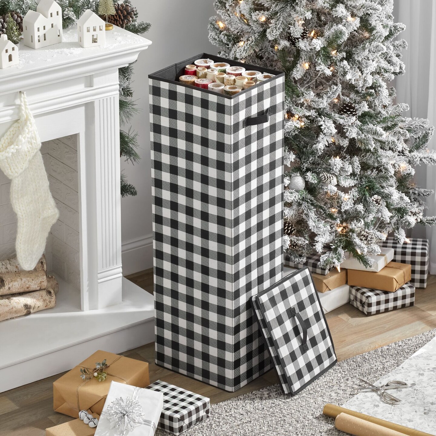  mDesign Tall Gift-Wrapping Paper Storage Box with