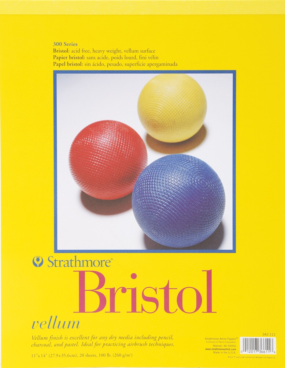 Strathmore Bristol Vellum Paper Pad 11&#x22;X14&#x22;-20 Sheets