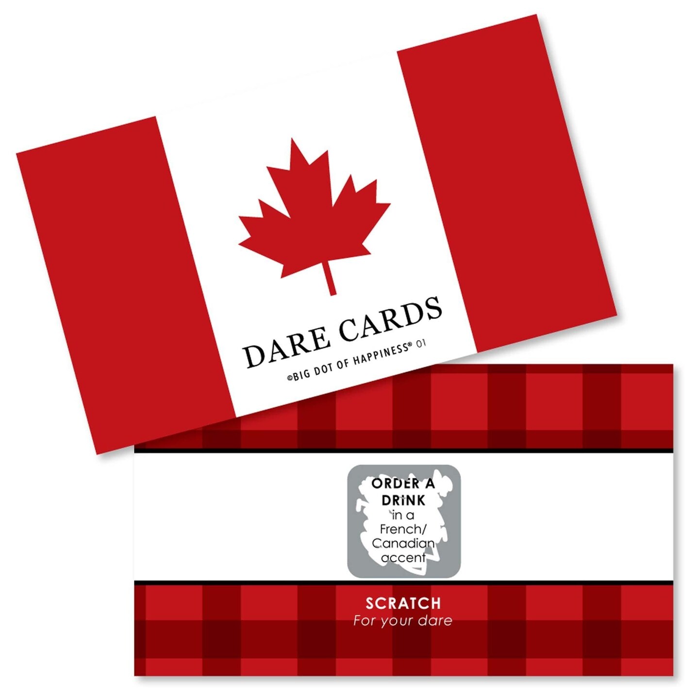 Big Dot of Happiness Canada Day Canadian Party Game Scratch Off Dare