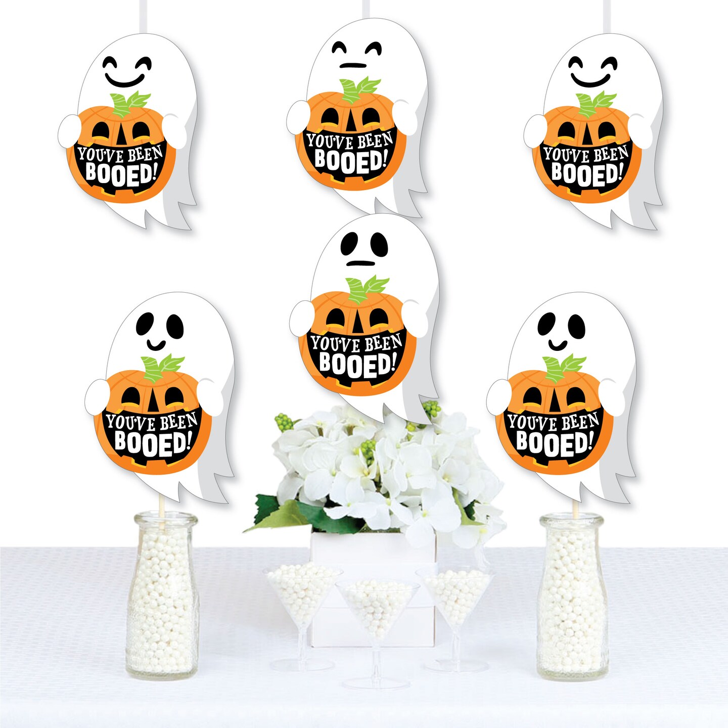 Big Dot of Happiness You&#x27;ve Been Booed - Decorations DIY Ghost Halloween Party Essentials - Set of 20