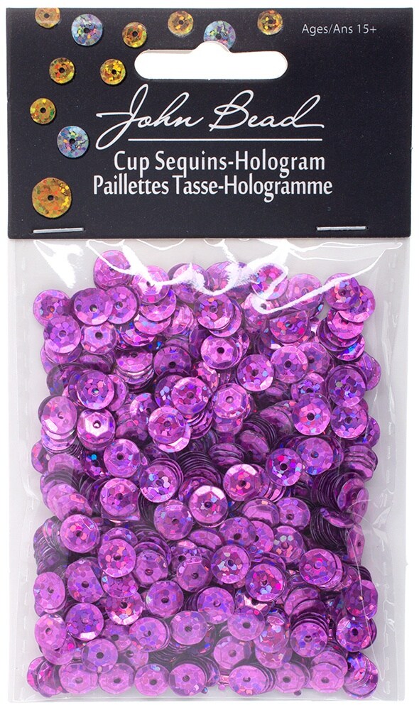Round Sequins 6mm 1,600/Pkg-Hot Pink