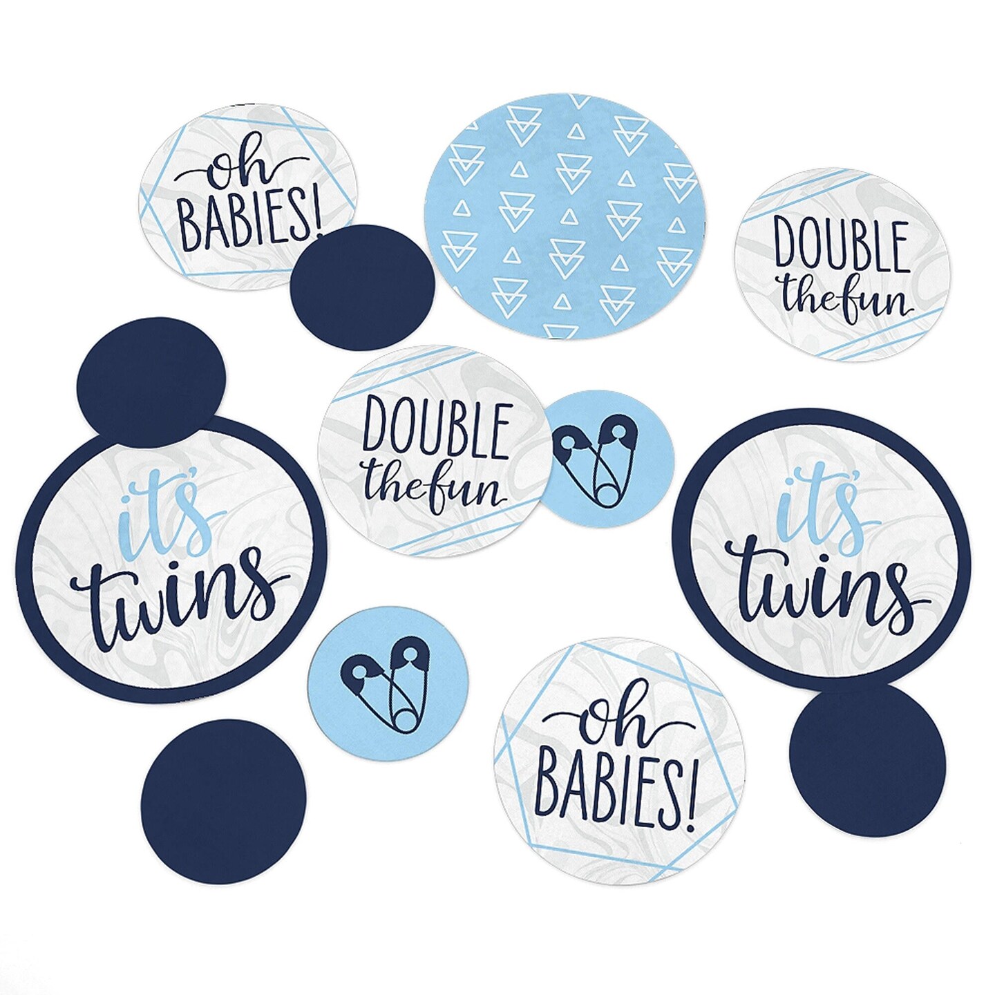 Big Dot of Happiness It&#x27;s Twin Boys&#xA0; - Blue Twins Baby Shower Giant Circle Confetti - Party Decorations - Large Confetti 27 Count