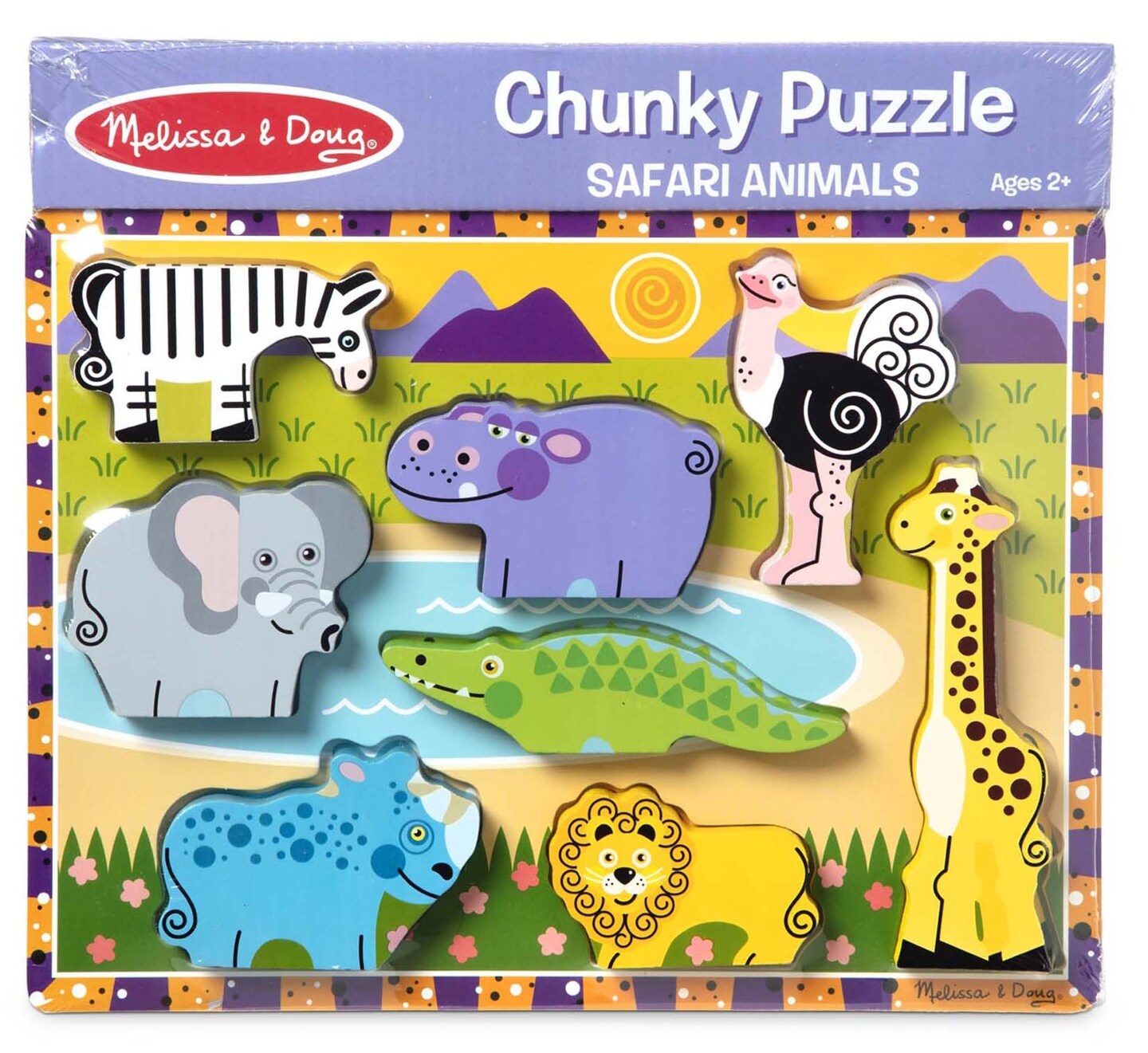 Melissa &#x26; Doug Chunky Puzzle 6Pcs 12&#x22;X9&#x22;-Safari