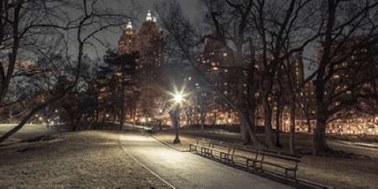 Path in cental park at night, winter, snow, New York. Poster Print by Assaf Frank - Item # VARPDXFTBR1776