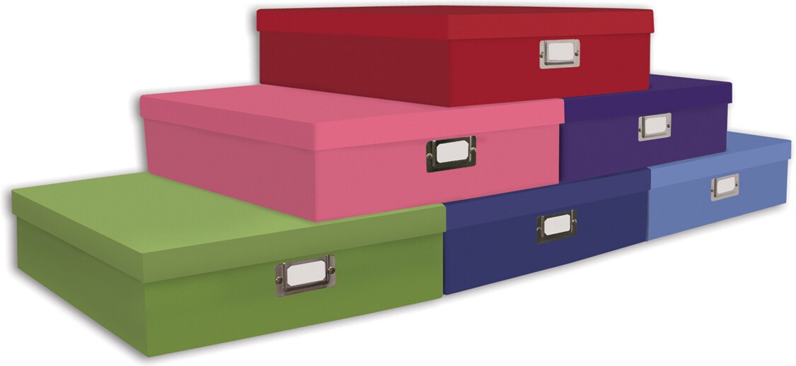 Pioneer Scrapbook Storage Box-14.75"X13"X3.75" Assorted Solid Colors