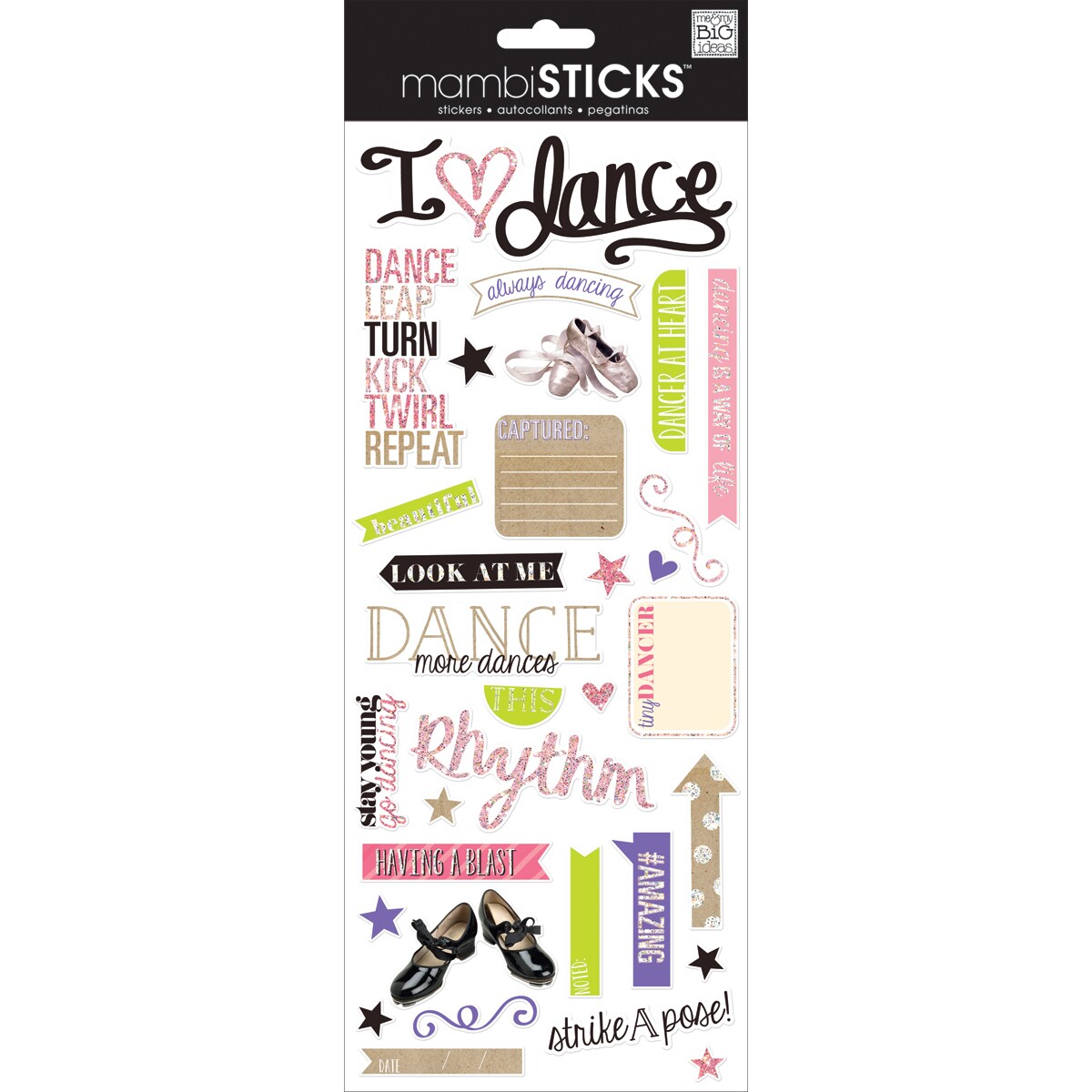 Me & My Big Ideas Specialty Stickers-I Heart Dance, 32/Pkg