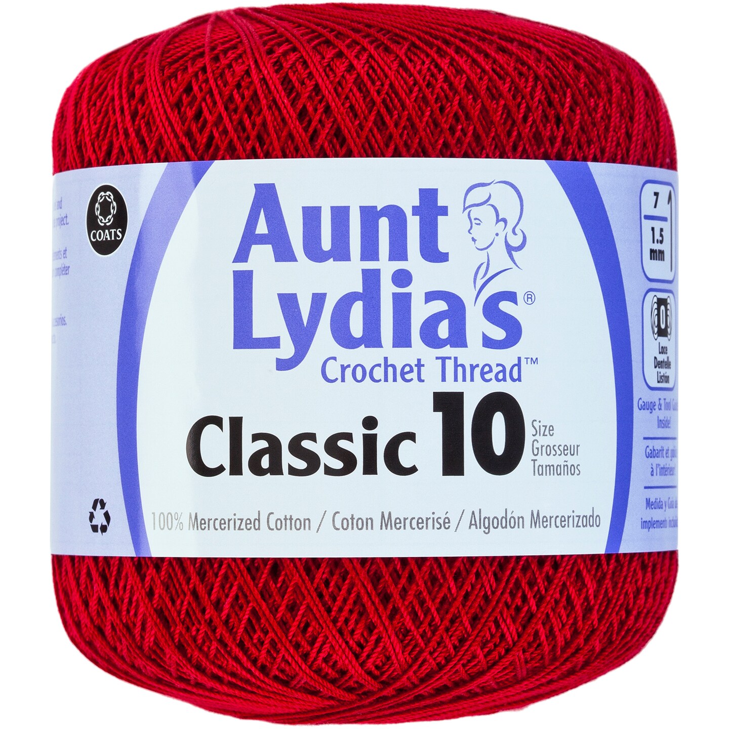 Aunt Lydia&#x27;s Classic Crochet Thread Size 10-Cardinal