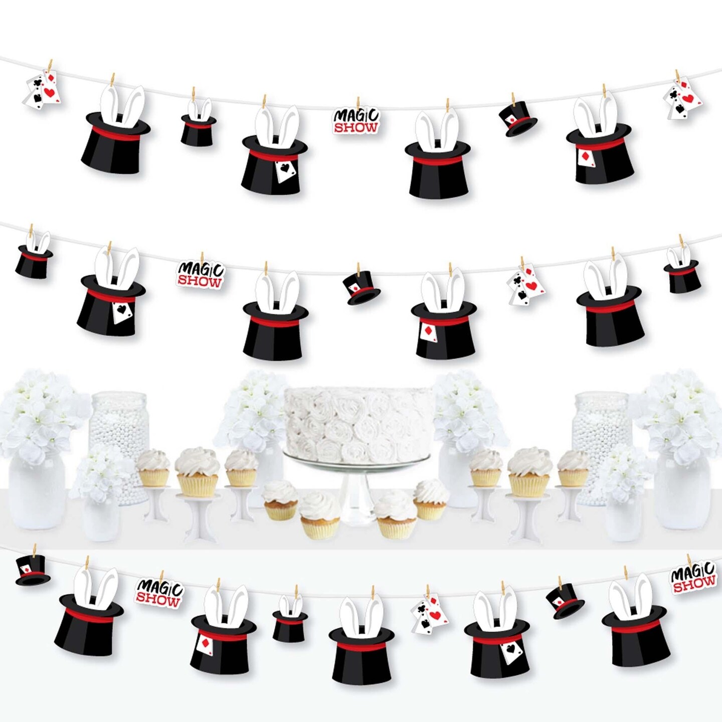 Big Dot of Happiness Ta-Da, Magic Show - Magical Birthday Party DIY Decorations - Clothespin Garland Banner - 44 Pieces