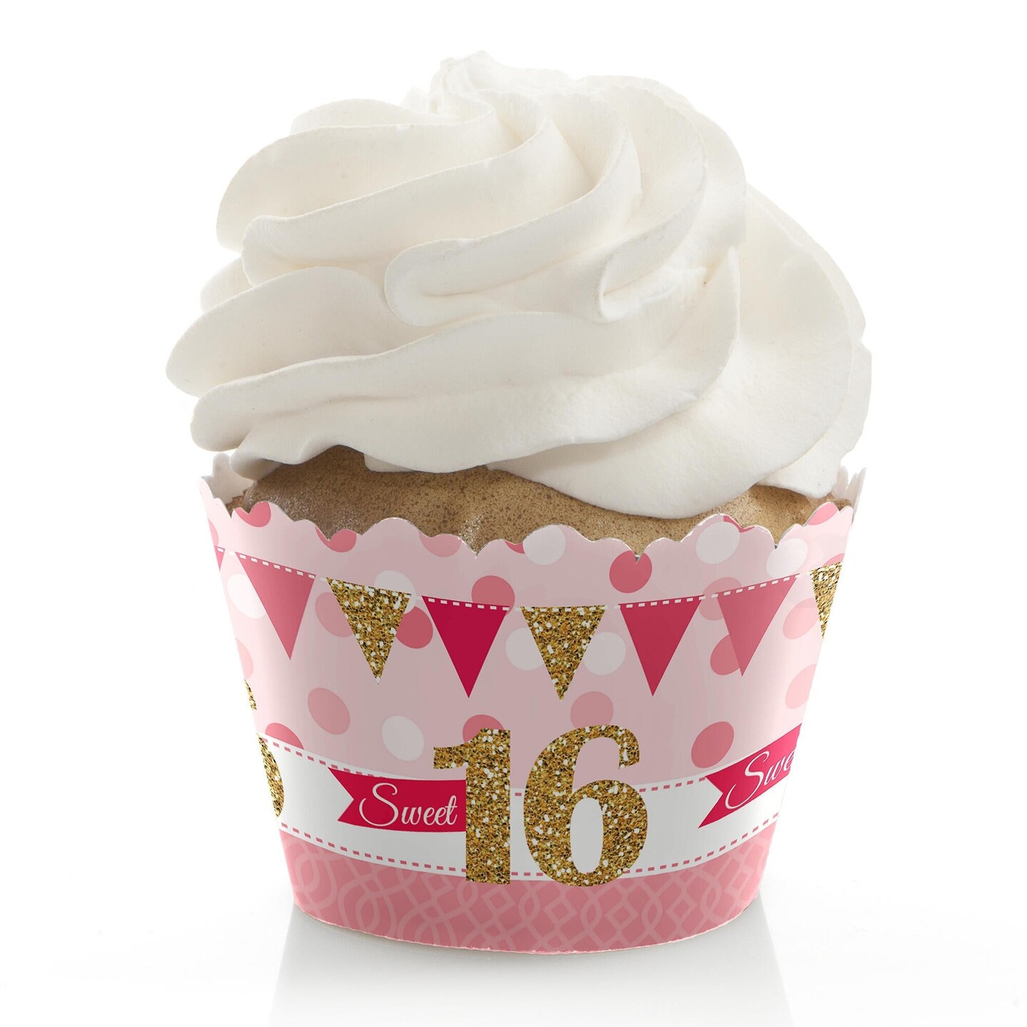 Big Dot of Happiness Sweet 16 - 16th Birthday Party Decorations - Party Cupcake Wrappers - Set of 12