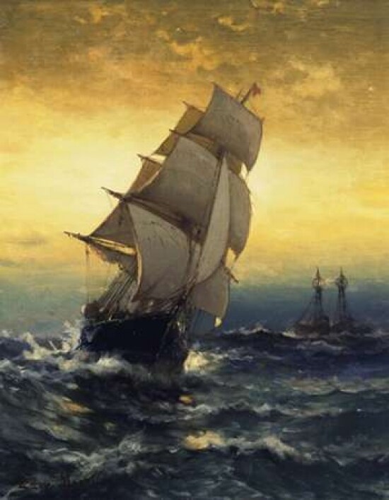 Passing Ambrose Lightship Poster Print by  Edward Moran - Item # VARPDX278756