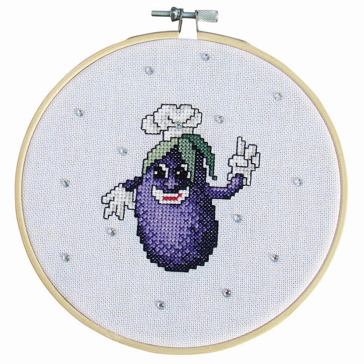 Craftways Eggplant Hoop Counted Cross Stitch Kit Michaels