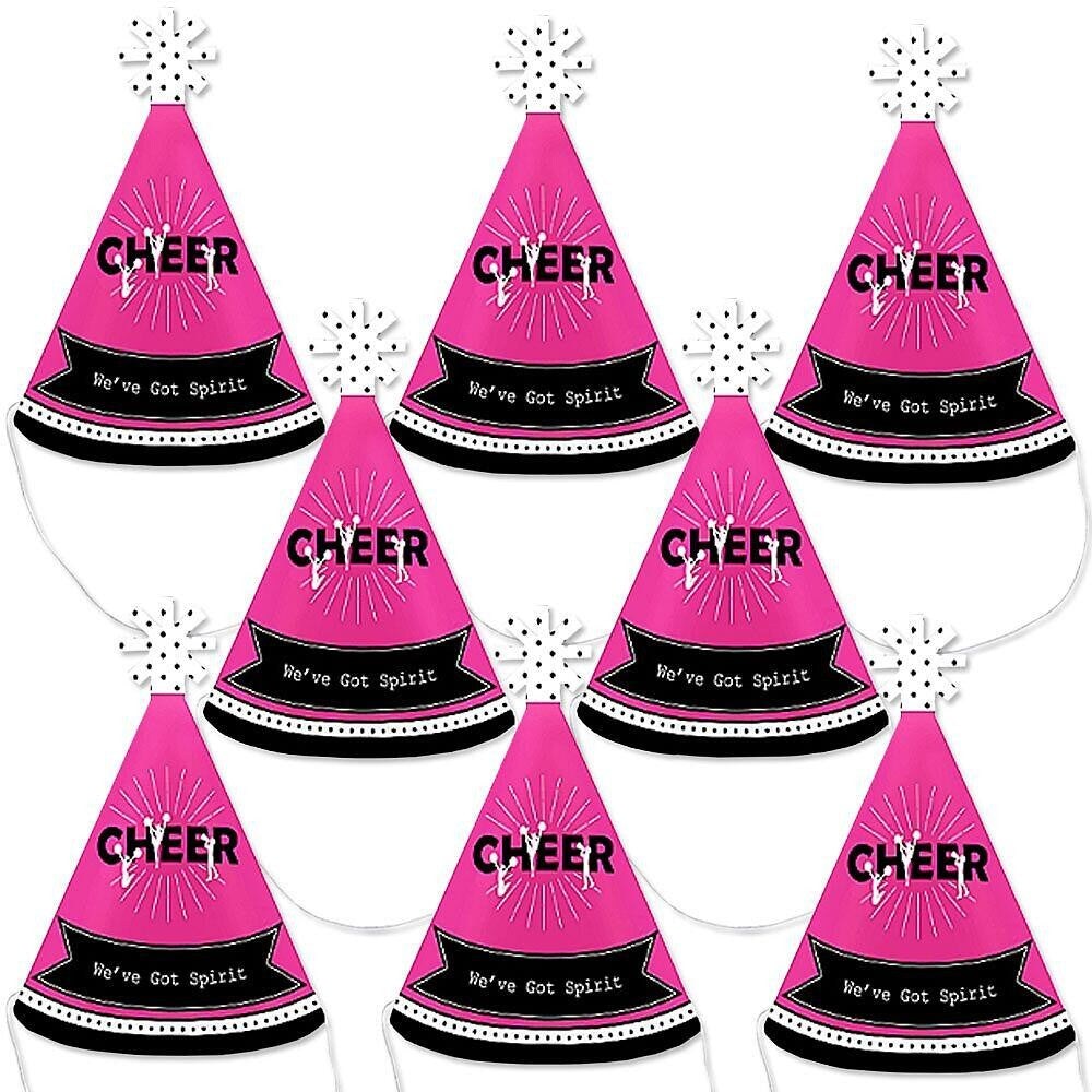 Big Dot of Happiness We&#x27;ve Got Spirit - Cheerleading - Mini Cone Birthday Party or Cheerleader Party Hats - Small Little Party Hats - Set of 8